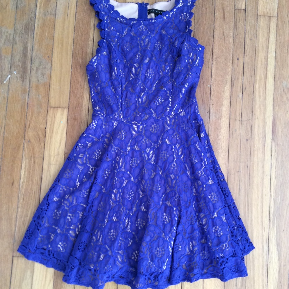 Blue lace dress